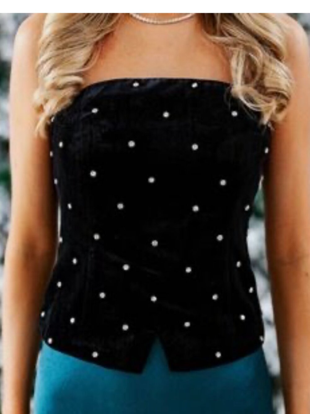 Endless Rose Rhinestone Velvet Bustier Size Medium